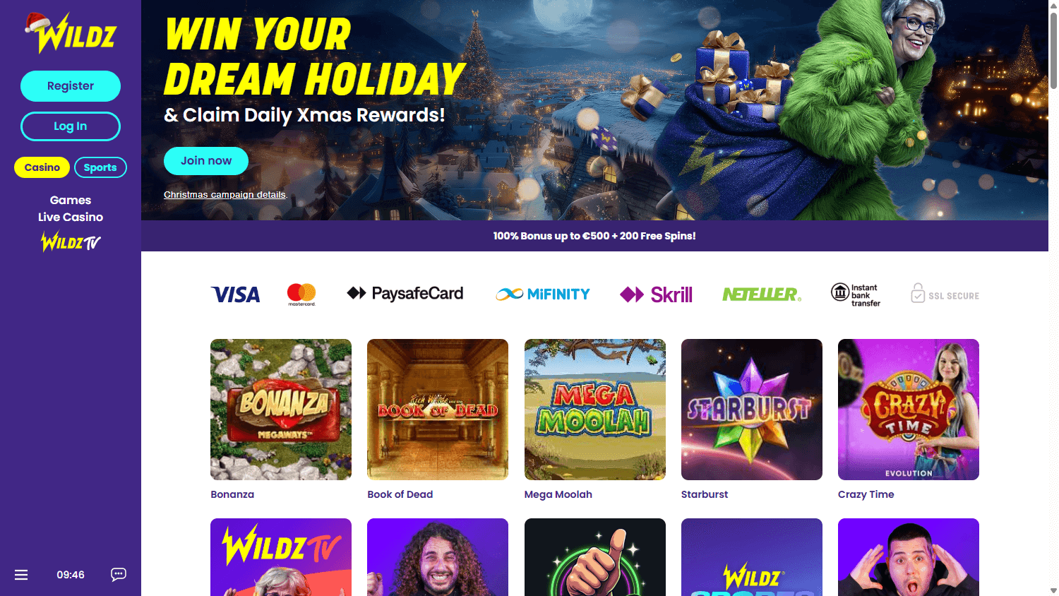 Wildz Casino Desktop screenshot