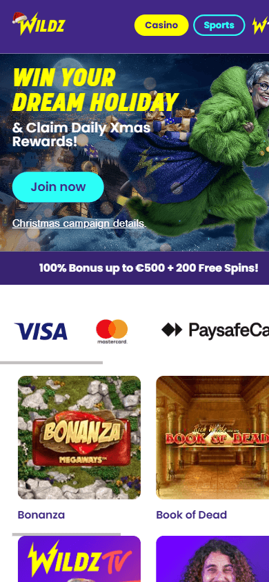 Wildz Casino Mobile screenshot